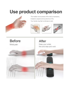 Reposamuñecas Ergonómico VAYDEER para Teclado y Ratón - Negro 2