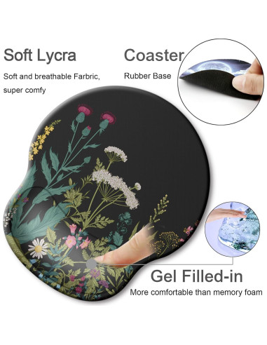 Alfombrilla Ergonómica Wiabsi con Soporte de Gel y Posavasos