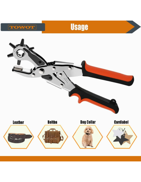 Perforador de Agujeros TOWOT LP-202, 6 Tamaños, Alta Calidad