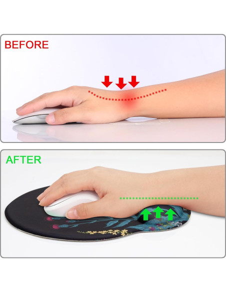 Alfombrilla Ergonómica Wiabsi con Soporte de Gel y Posavasos Alfombrilla Ergonómica Wiabsi con Soporte de Gel y Posavasos