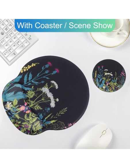 Alfombrilla Ergonómica Wiabsi con Soporte de Gel y Posavasos Alfombrilla Ergonómica Wiabsi con Soporte de Gel y Posavasos