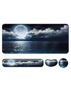 Set Reposamuñecas Ergonomico Wiabsi Océano Lunar 4 en 1