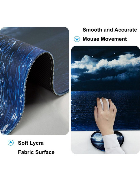 Set Reposamuñecas Ergonomico Wiabsi Océano Lunar 4 en 1 Set Reposamuñecas Ergonomico Wiabsi Océano Lunar 4 en 1