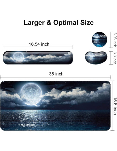 Set Reposamuñecas Ergonomico Wiabsi Océano Lunar 4 en 1