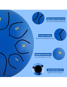 Tambor de Lengua de Acero Eavnbaek 6 Pulgadas 8 Notas Azul 2