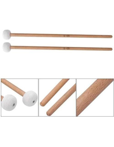 2 Piezas Mallets de Fieltro para Tambor Snare Kooing