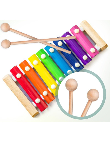 2 Palos de Percusión de Madera 20.5cm para Niños