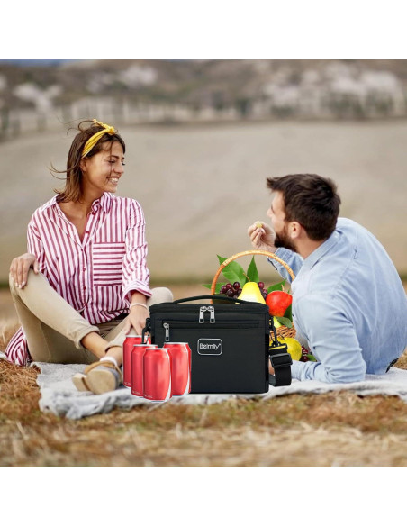 Bolsa de Almuerzo Aislada BEIMILY 8L Negra para Adultos Bolsa de Almuerzo Aislada BEIMILY 8L Negra para Adultos