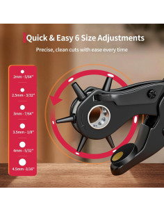 Kit de Alicates Perforadores de Cuero XOOL - 6 Tamaños 2