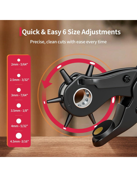 Kit de Alicates Perforadores de Cuero XOOL - 6 Tamaños