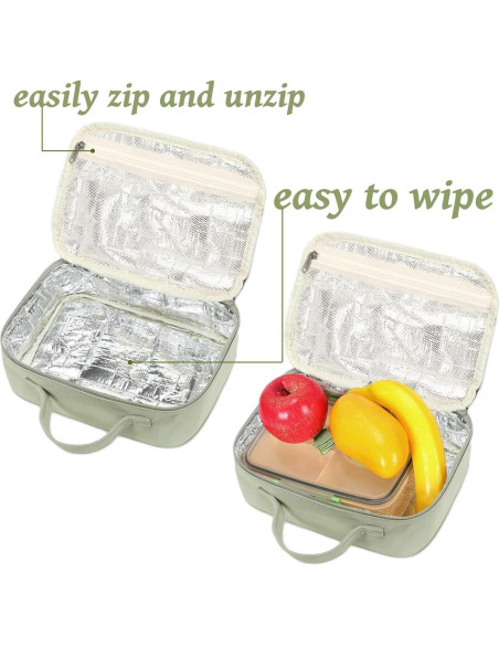 Bolsa de Almuerzo Térmica CAMTOP Verde 25.4x18.03 cm