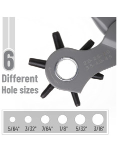 Herramienta de Perforación de Agujeros de Cuero UNCO - 6 Tamaños 2