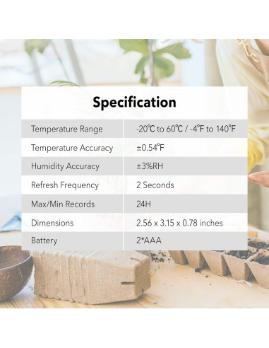 Termómetro e Higrómetro Bluetooth BN-LINK 2 Paquete