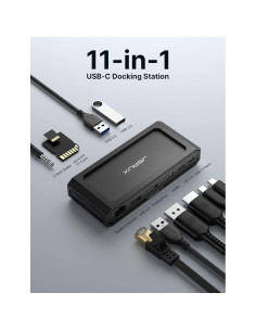 Estación de Acoplamiento USB-C JSAUX 11 en 1 8K 100W PD 2