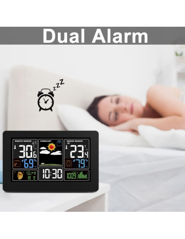 Estación Meteorológica Inalámbrica Kalawen 10 en 1 con Reloj