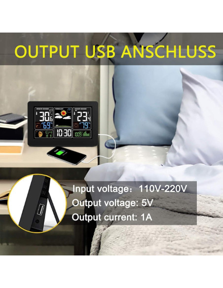 Estación Meteorológica Inalámbrica Kalawen 10 en 1 con Reloj