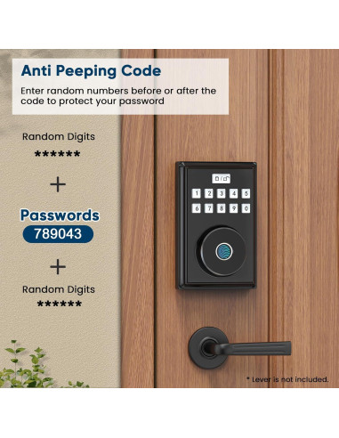 Cerradura Inteligente OOCC G30pro Huella Dactilar Negra