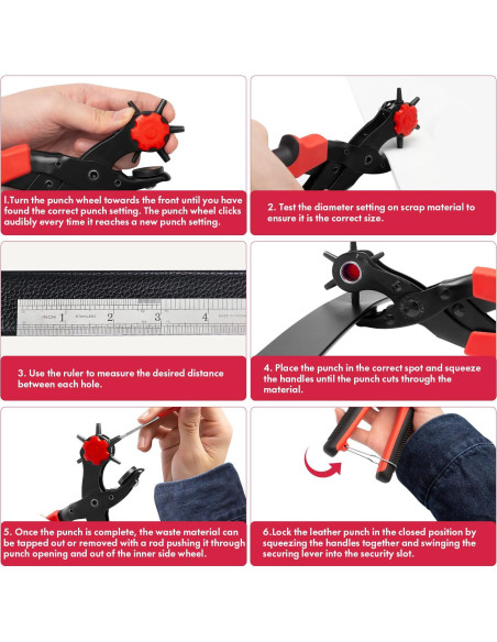 Kit de Alicates Perforadores de Cuero XOOL - 6 Tamaños