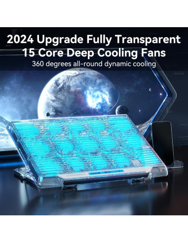 Base de Enfriamiento para Laptop Gaming ICE COOREL Q9 15 Ventiladores RGB