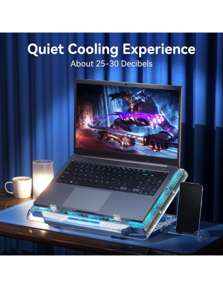 Base de Enfriamiento para Laptop Gaming ICE COOREL Q9 15 Ventiladores RGB