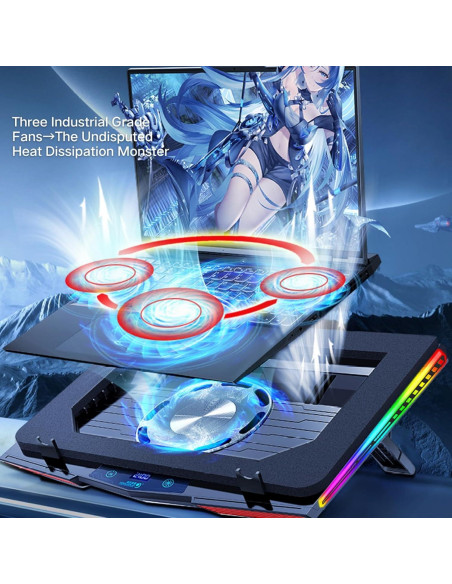 Base de Enfriamiento para Laptop Gaming PHAPPY 1.58kg RGB