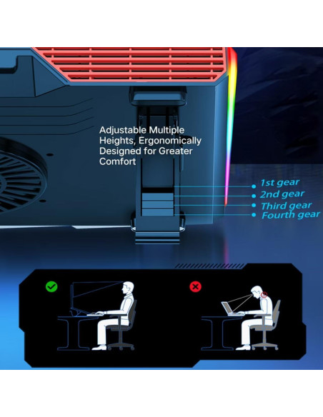 Base de Enfriamiento para Laptop Gaming PHAPPY 1.58kg RGB