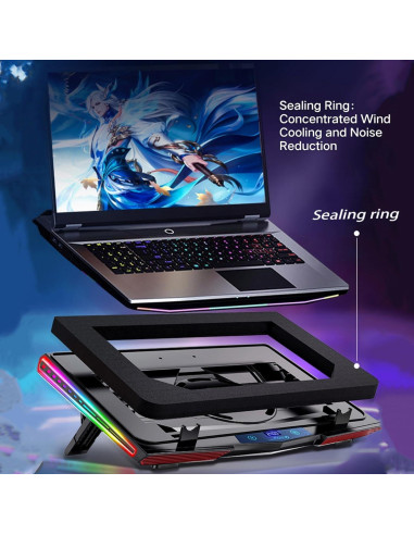 Base de Enfriamiento para Laptop Gaming PHAPPY 1.58kg RGB