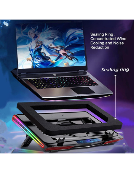 Base de Enfriamiento para Laptop Gaming PHAPPY 1.58kg RGB