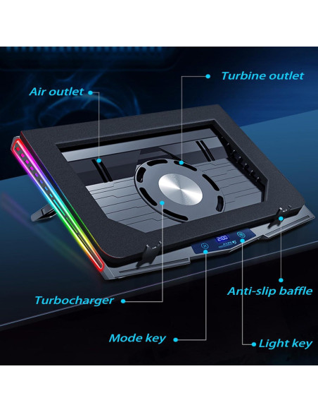 Base de Enfriamiento para Laptop Gaming PHAPPY 1.58kg RGB