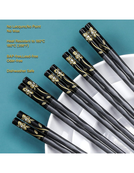 Palillos de Fibra de Vidrio HuaLan 25 cm Antideslizantes 5 Pares