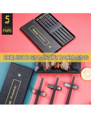 Palillos de Fibra de Vidrio HuaLan 25 cm Antideslizantes 5 Pares