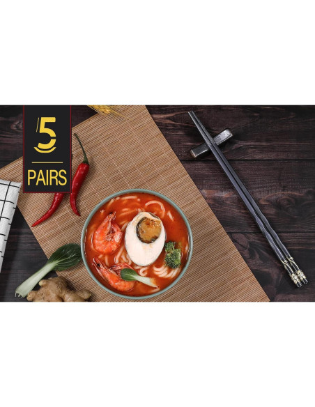 Palillos de Fibra de Vidrio HuaLan 25 cm Antideslizantes 5 Pares