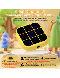 Juego Electrónico Tres en Raya 4 en 1 Yemona Amarillo 2