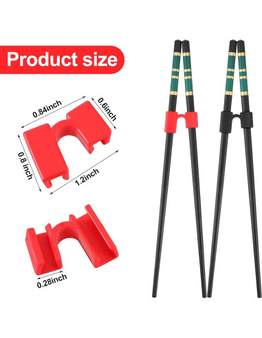 10 Ayudantes Reutilizables de Palillos Patelai - Rojo y Negro