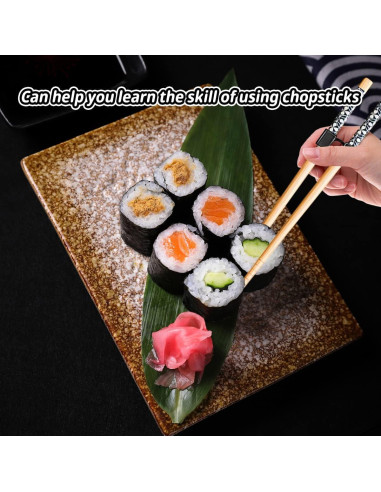 5 Pares de Palillos de Entrenamiento LYART 22,5 cm Reutilizables