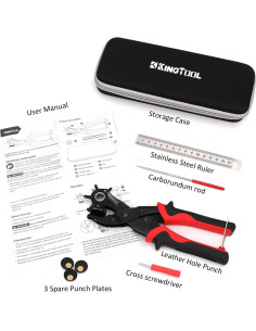 Juego de Perforadoras de Cuero KingTool, 6 Tamaños, Manual 2