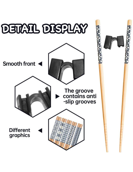 5 Pares de Palillos de Entrenamiento LYART 22,5 cm Reutilizables