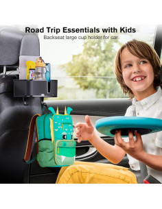 Soporte para Tazas en Reposacabezas MAGJIEYX - Organizador Negro 2