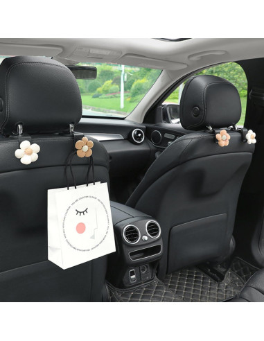 Ganchos organizadores para reposacabezas KHGUZ 4PCS Naranja/Blanco