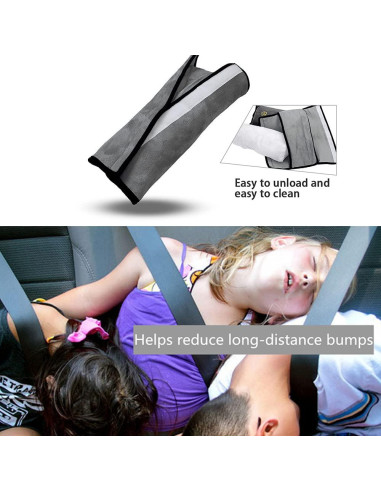 Almohada de Cinturón de Seguridad COFFLED Gris 2 Unidades