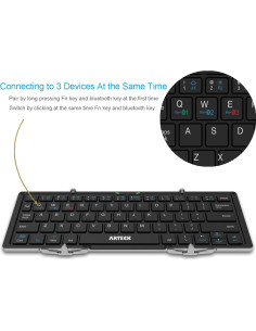 Teclado Bluetooth Plegable Arteck para iPad y Android 2