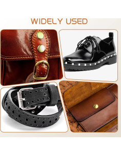 Remaches de Cuero Alritz 240 Piezas con Martillo 6mm 8mm 2