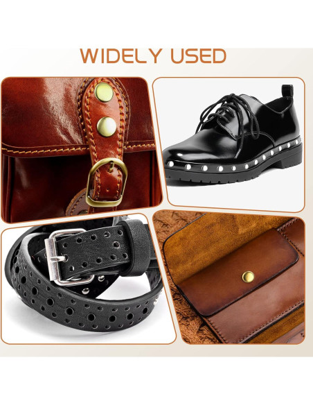 Remaches de Cuero Alritz 240 Piezas con Martillo 6mm 8mm