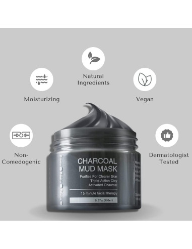 Conjunto de 3 Máscaras Faciales de Carbón Top Fortune - Barro del Mar Muerto