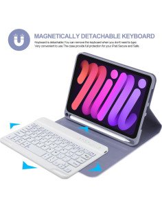 Funda Teclado Boriyuan para iPad Mini 6 2021 8.3" Lavanda 2