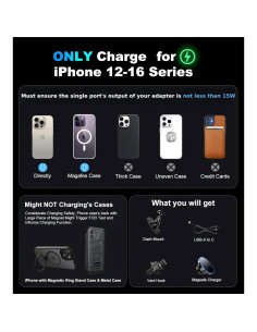 Soporte Cargador Inalámbrico Magsafe para iPhone 12-16 2