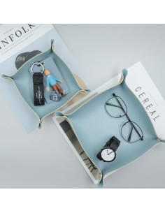 Organizador de bandeja de cuero POTTIIS 2 tamaños Azul Verde 2