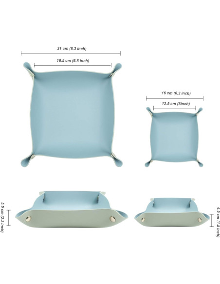 Organizador de bandeja de cuero POTTIIS 2 tamaños Azul Verde