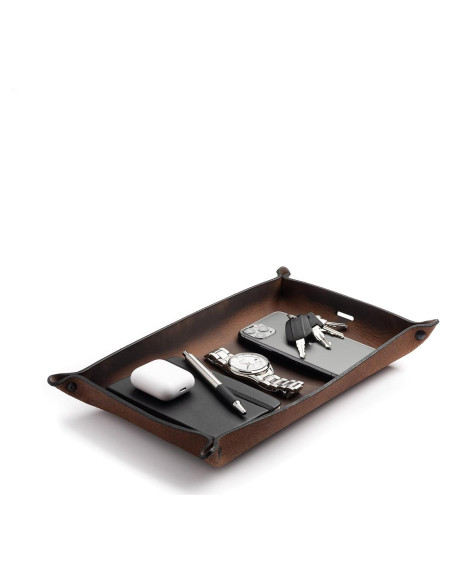 Bandeja de Cuero Main Street Forge 29x20 cm Marrón Bootlegger