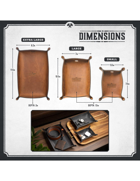Bandeja de Cuero Main Street Forge 29x20 cm Marrón Bootlegger